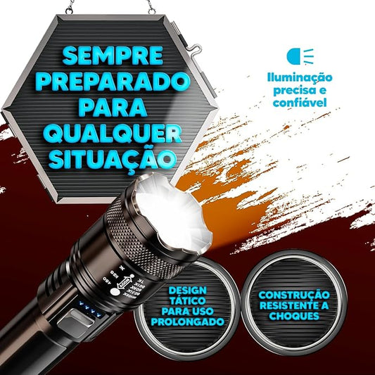 LumenX Pro™ - Lanterna Tática com 20.000 Lúmens